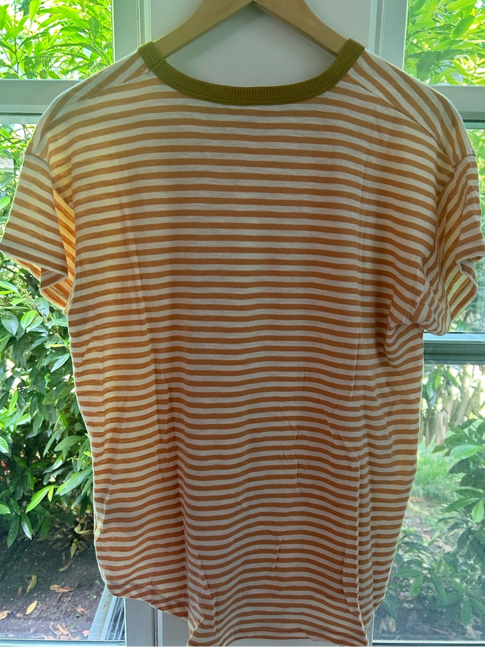 Madewell Baywind Stripe Whisper Cotton Rib-Crewneck Ringer Tee. Large. - Picture 4 of 6